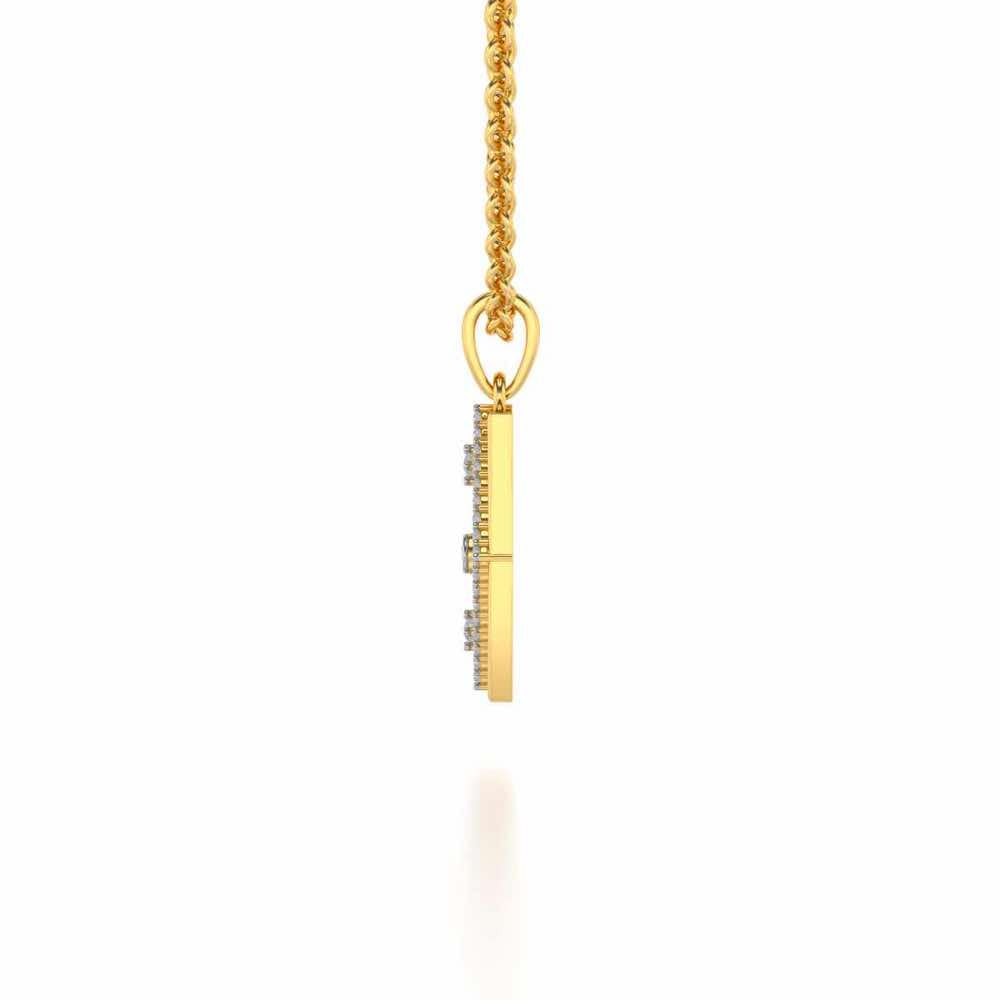Lanee Crown Pendant - Yellow Gold - Image 3
