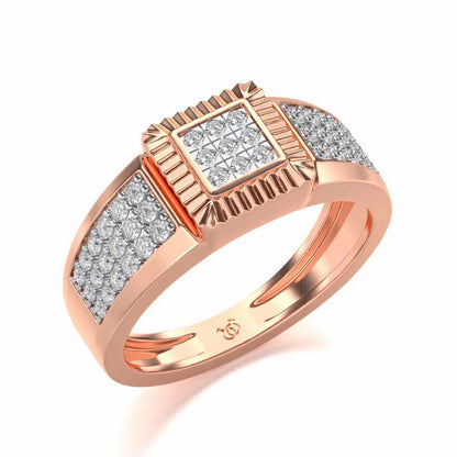 Lashiva Silver Ring For Men - Rose Gold - Image 1