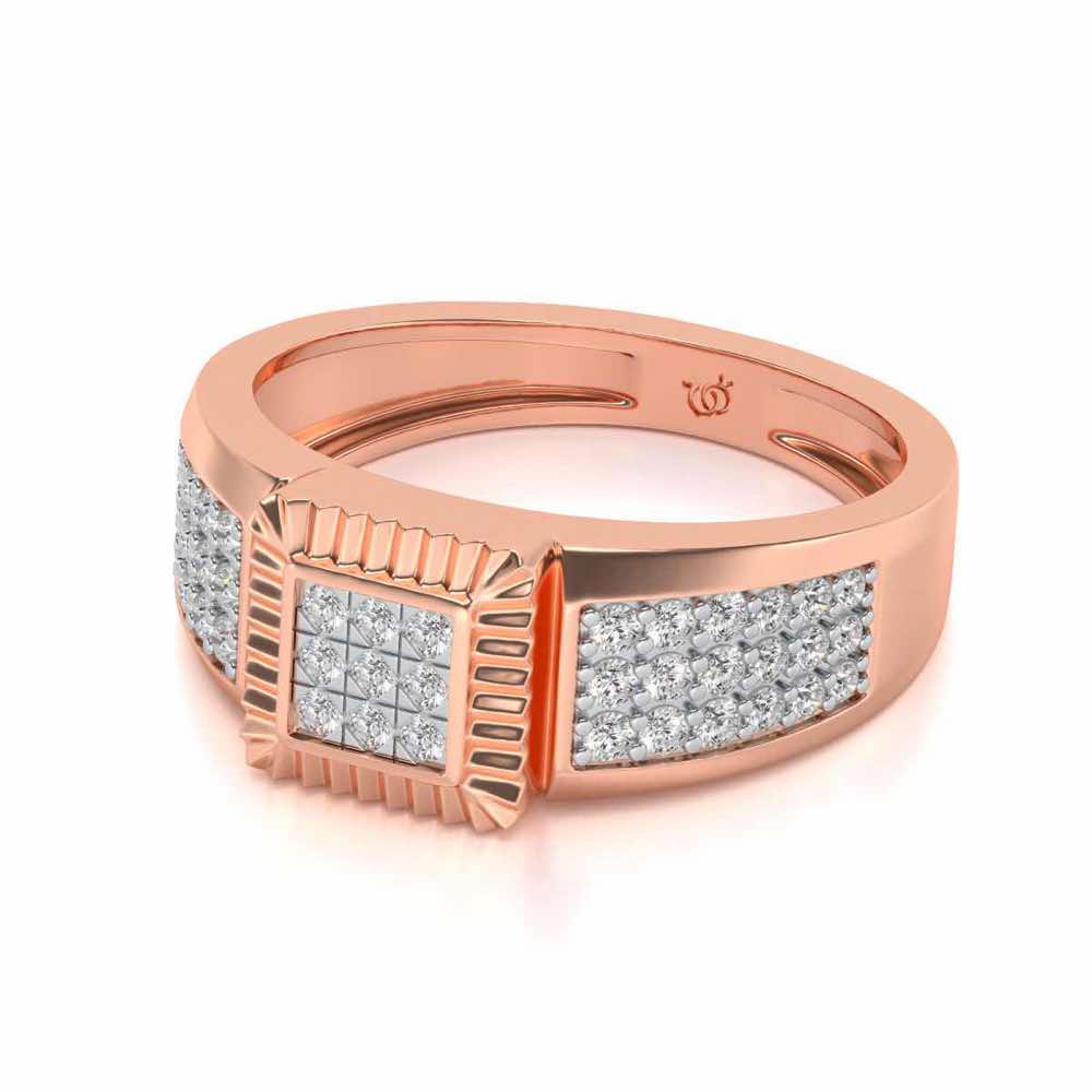 Lashiva Silver Ring For Men - Rose Gold - Image 2