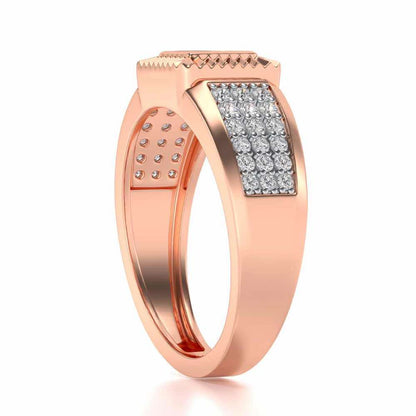 Lashiva Silver Ring For Men - Rose Gold - Image 3