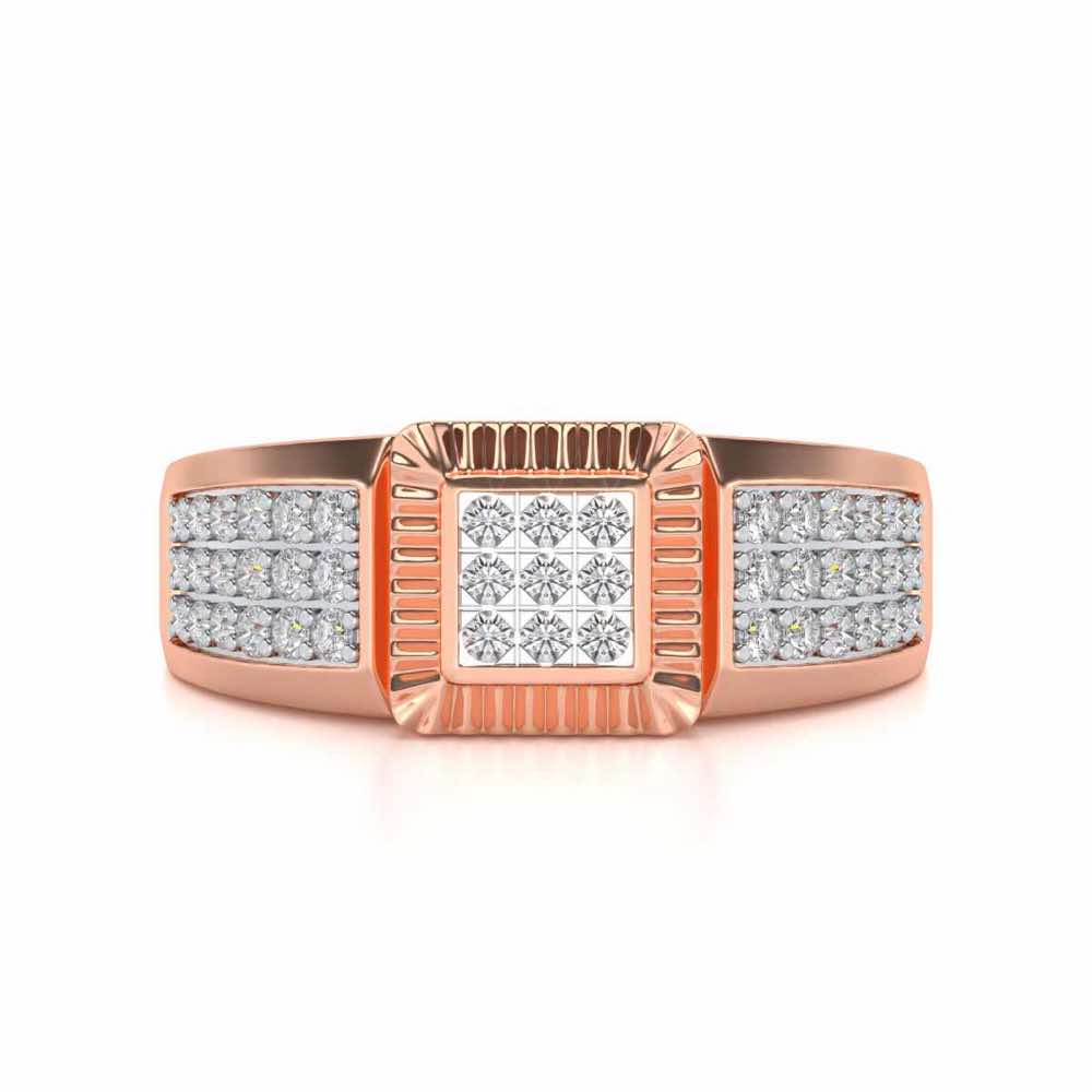 Lashiva Silver Ring For Men - Rose Gold - Image 4