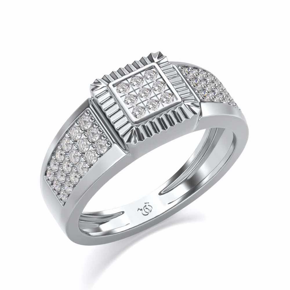 Lashiva Silver Ring For Men - White Gold - Image 1