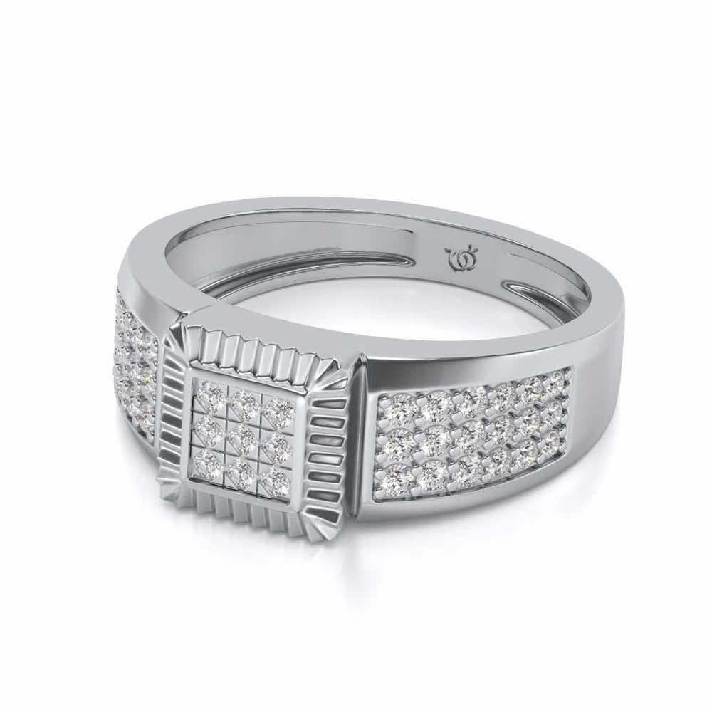 Lashiva Silver Ring For Men - White Gold - Image 2
