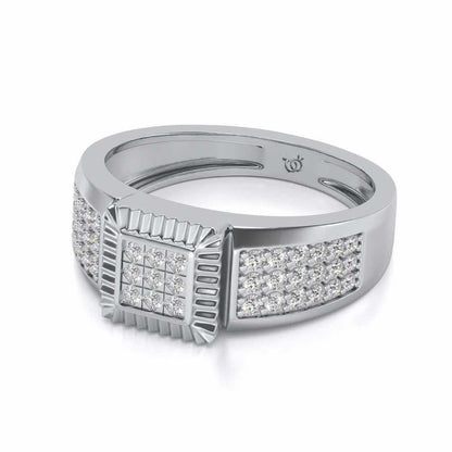 Lashiva Silver Ring For Men - White Gold - Image 2