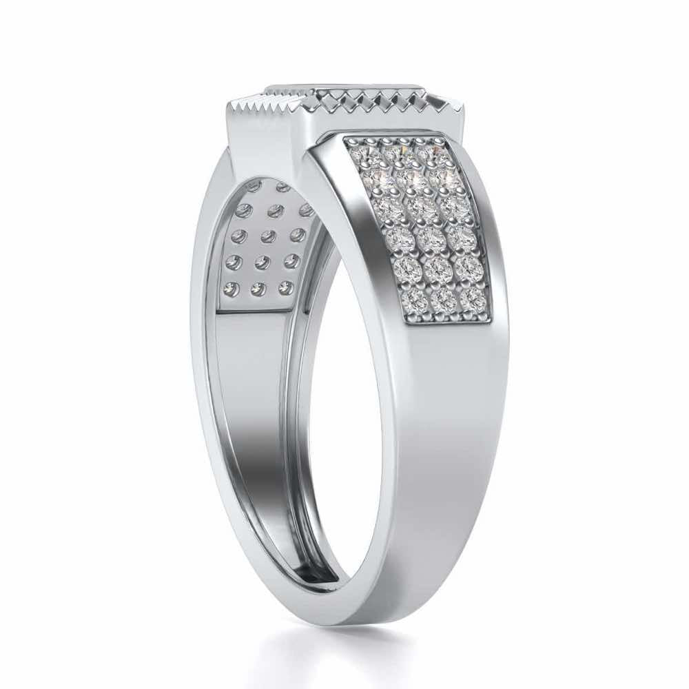 Lashiva Silver Ring For Men - White Gold - Image 3