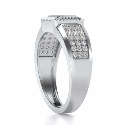 Lashiva Silver Ring For Men - White Gold - Image 3