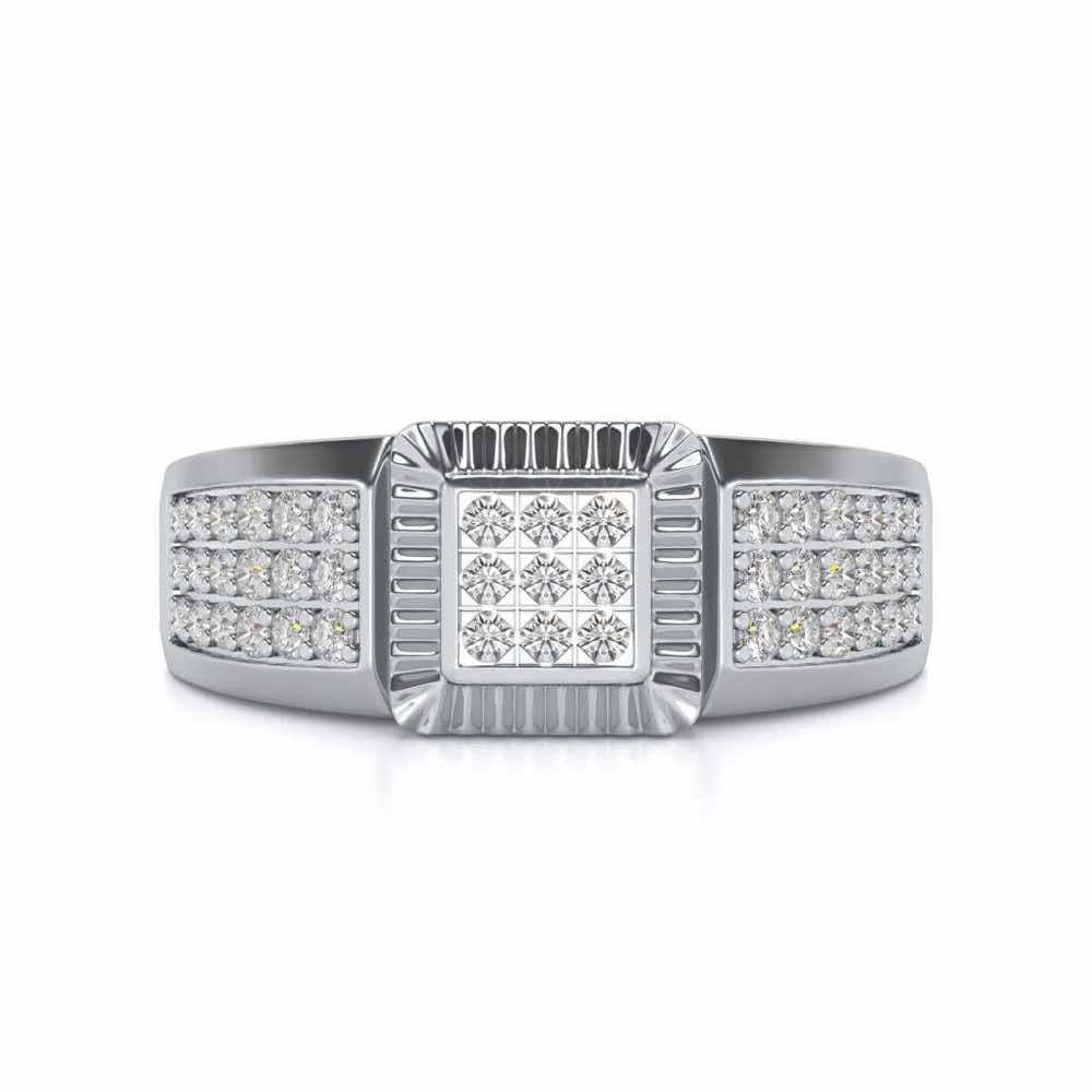 Lashiva Silver Ring For Men - White Gold - Image 4