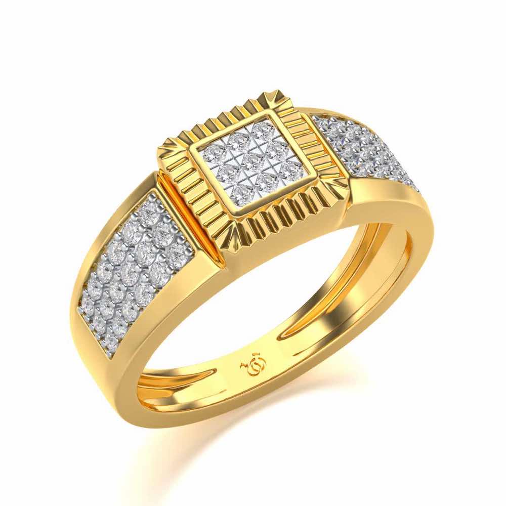 Lashiva Silver Ring For Men - Yellow Gold - Image 1