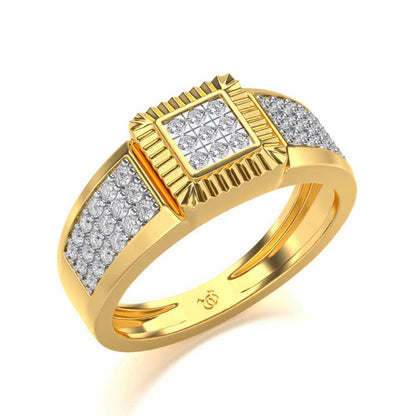 Lashiva Silver Ring For Men - Yellow Gold - Image 1