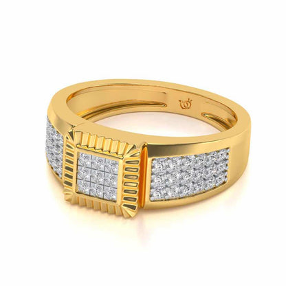 Lashiva Silver Ring For Men - Yellow Gold - Image 2
