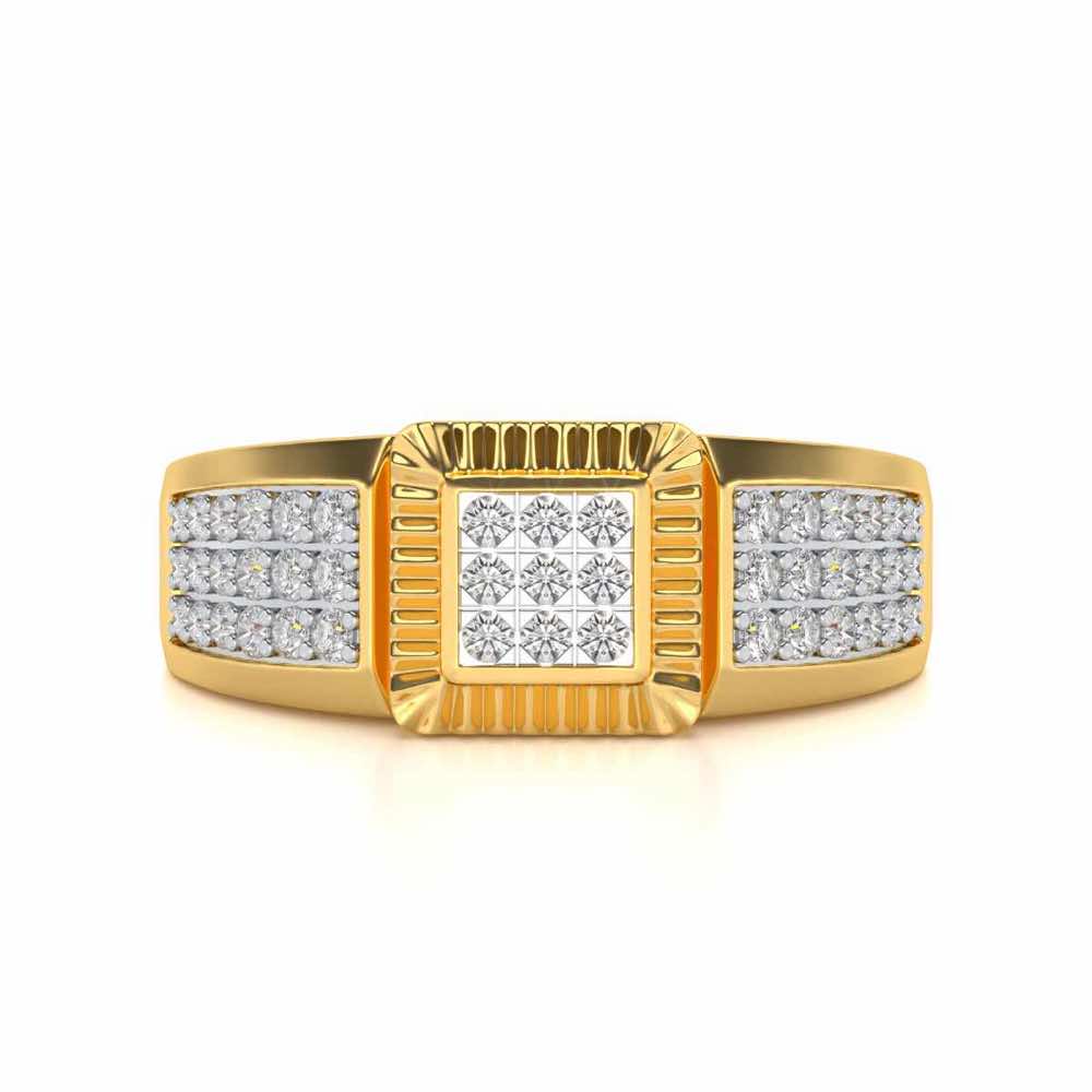 Lashiva Silver Ring For Men - Yellow Gold - Image 4