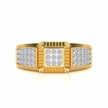 Lashiva Silver Ring For Men - Yellow Gold - Image 4