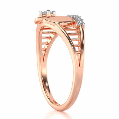 Lattice Heart Silver Ring - Rose Gold - Image 3