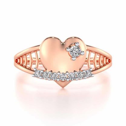 Lattice Heart Silver Ring - Rose Gold - Image 4