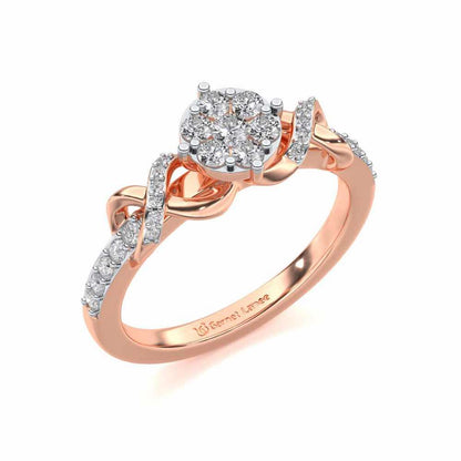 Lattice Shine Silver Ring - Rose Gold - Image 1