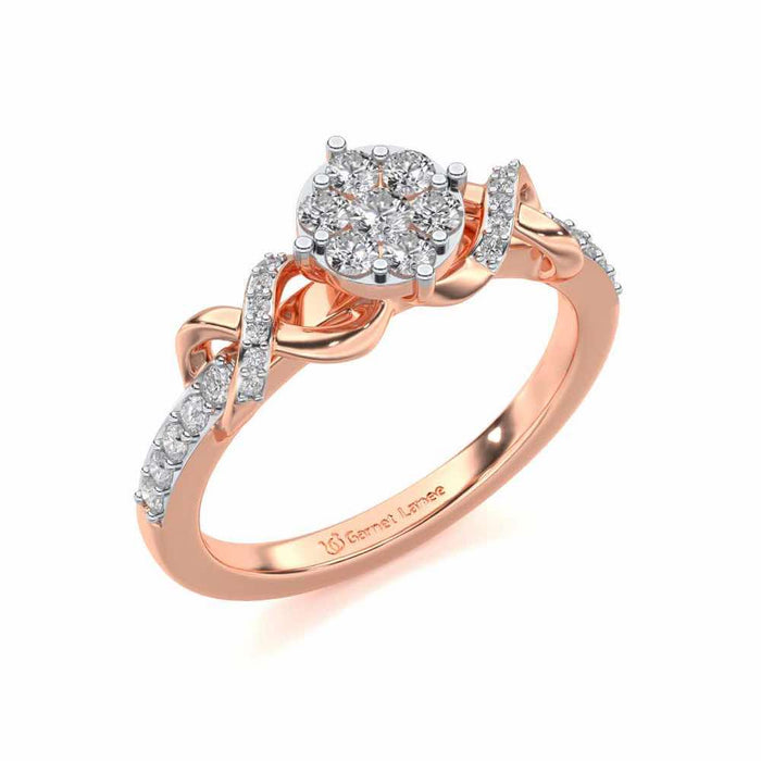 Lattice Shine Silver Ring - Rose Gold - Image 1