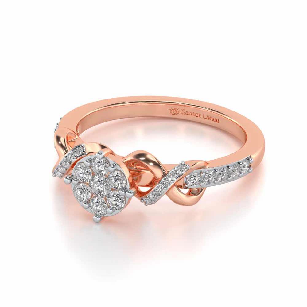 Lattice Shine Silver Ring - Rose Gold - Image 2
