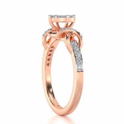 Lattice Shine Silver Ring - Rose Gold - Image 3