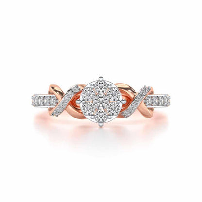 Lattice Shine Silver Ring - Rose Gold - Image 4