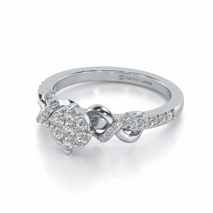 Lattice Shine Silver Ring - White Gold - Image 2