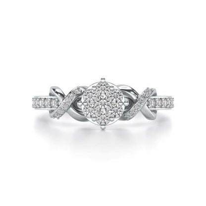 Lattice Shine Silver Ring - White Gold - Image 4