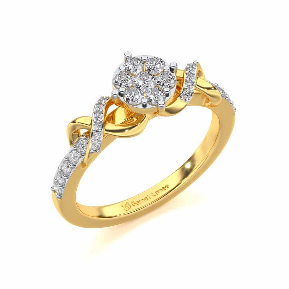 Lattice Shine Silver Ring - Yellow Gold - Image 1