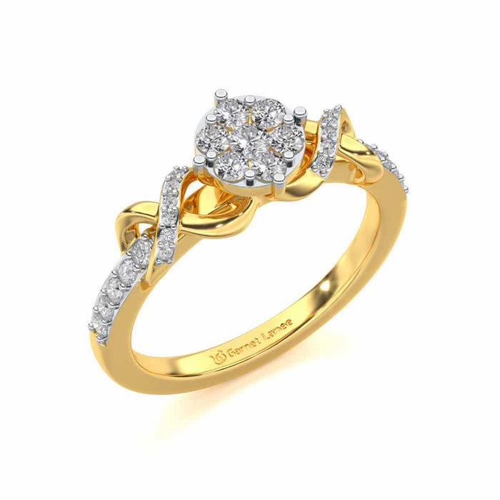 Lattice Shine Silver Ring - Yellow Gold - Image 1