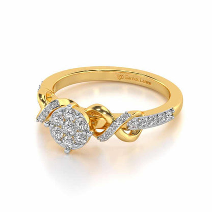 Lattice Shine Silver Ring - Yellow Gold - Image 2