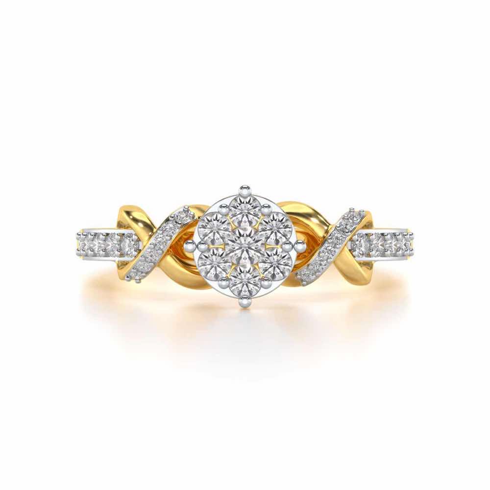 Lattice Shine Silver Ring - Yellow Gold - Image 4