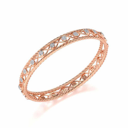 Lavish Glow Silver Bangles - Rose Gold - Image 1