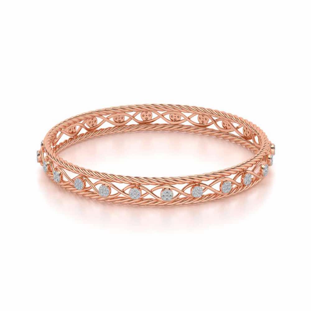 Lavish Glow Silver Bangles - Rose Gold - Image 2