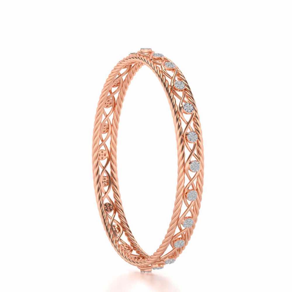 Lavish Glow Silver Bangles - Rose Gold - Image 3