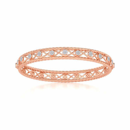 Lavish Glow Silver Bangles - Rose Gold - Image 4