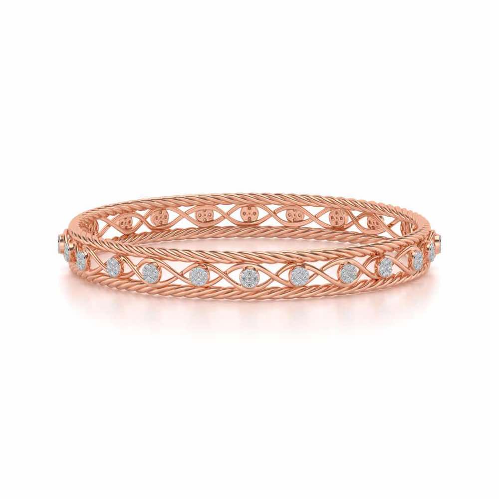 Lavish Glow Silver Bangles - Rose Gold - Image 5