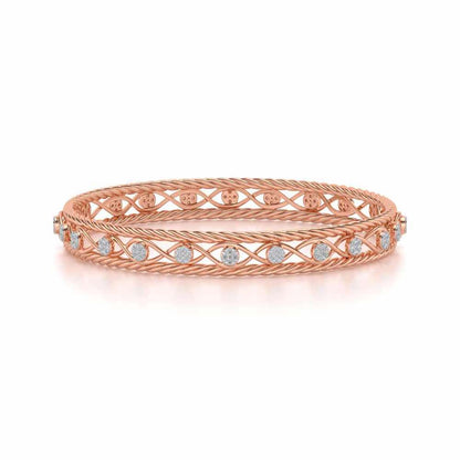 Lavish Glow Silver Bangles - Rose Gold - Image 5