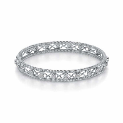 Lavish Glow Silver Bangles - White Gold - Image 2