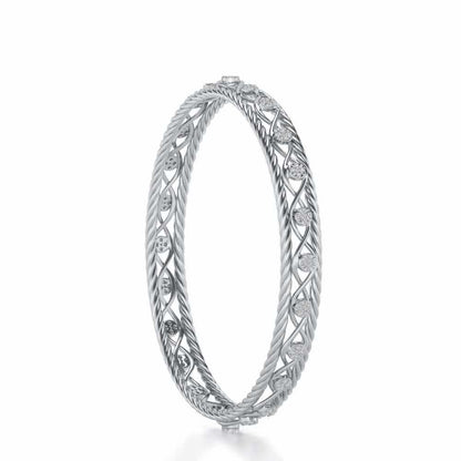 Lavish Glow Silver Bangles - White Gold - Image 3
