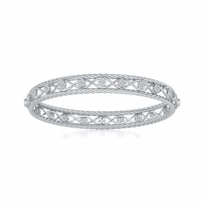 Lavish Glow Silver Bangles - White Gold - Image 4