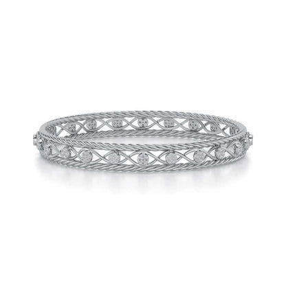 Lavish Glow Silver Bangles - White Gold - Image 5