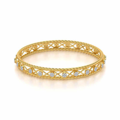 Lavish Glow Silver Bangles - Yellow Gold - Image 2