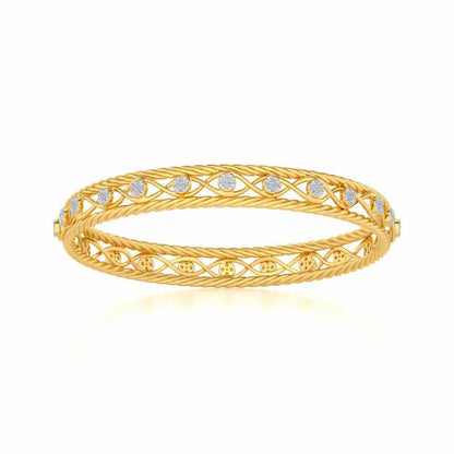 Lavish Glow Silver Bangles - Yellow Gold - Image 4
