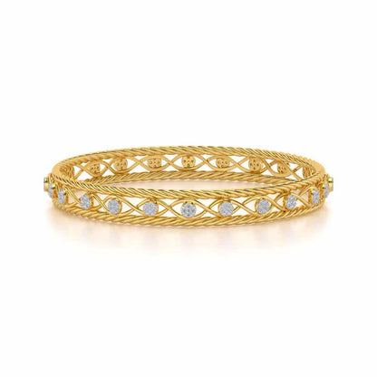 Lavish Glow Silver Bangles - Yellow Gold - Image 5