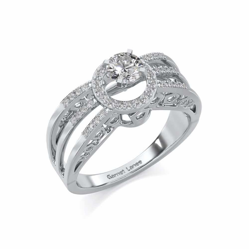 Layan Solitaire Ring - White Gold - Image 1