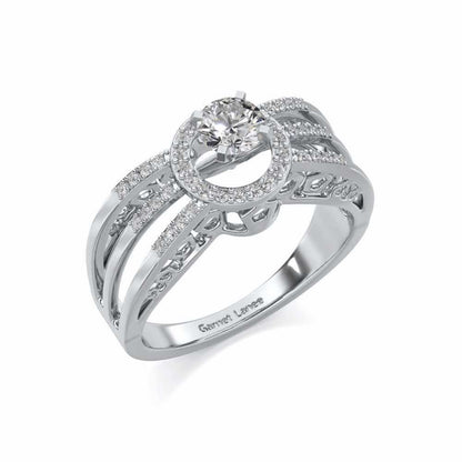 Layan Solitaire Ring - White Gold - Image 1