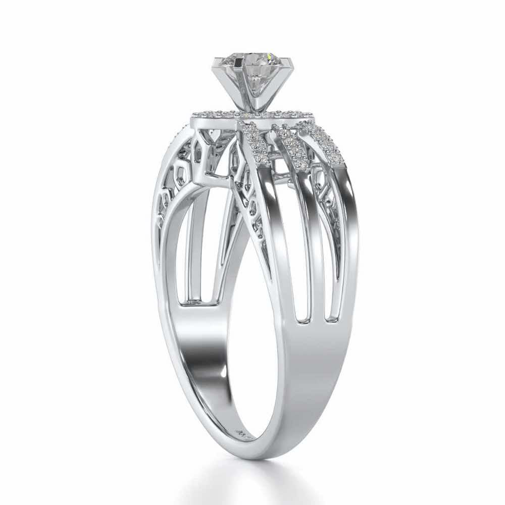 Layan Solitaire Ring - White Gold - Image 3