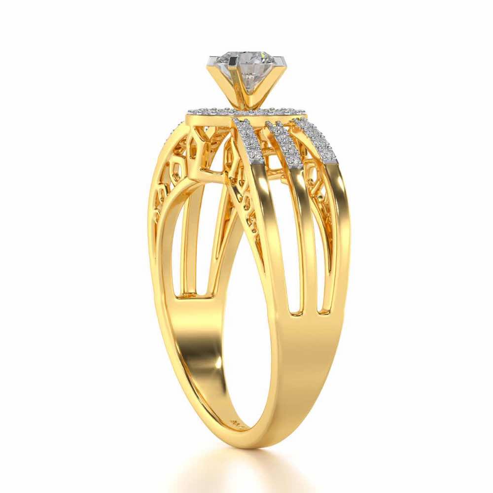 Layan Solitaire Ring - Yellow Gold - Image 3