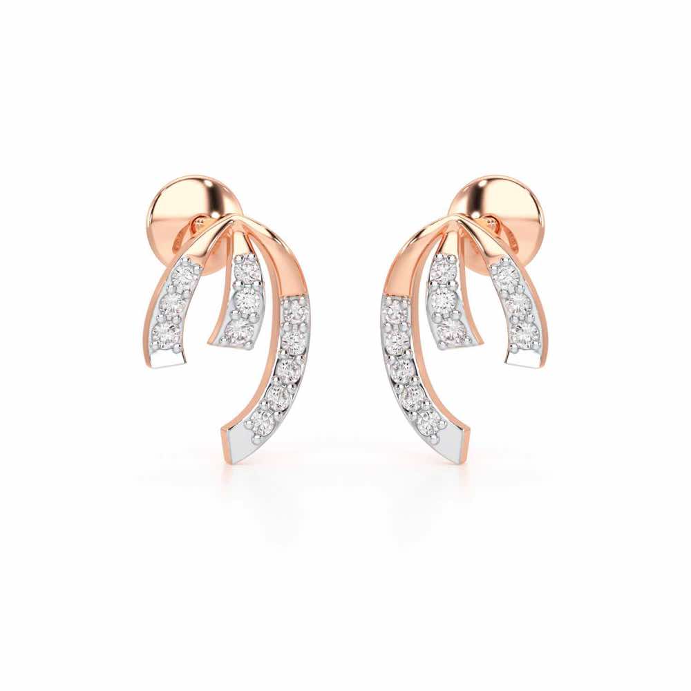 Leaf of Light Silver Earrings - Rose Gold - Image 1