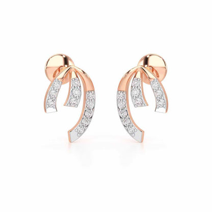 Leaf of Light Silver Earrings - Rose Gold - Image 1