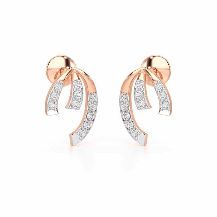 Leaf of Light Silver Earrings - Rose Gold - Image 1