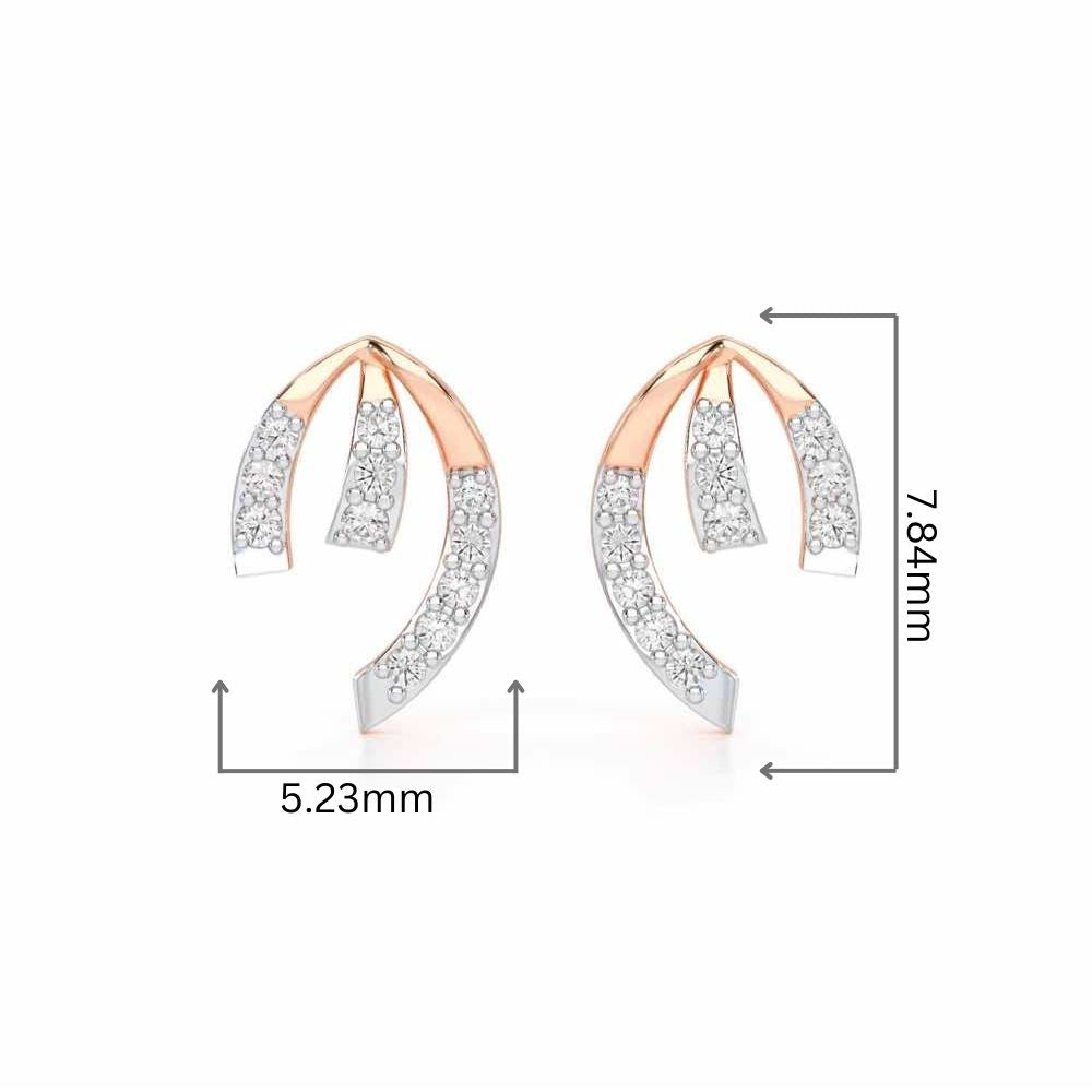 Leaf of Light Silver Earrings - Rose Gold - Image 2